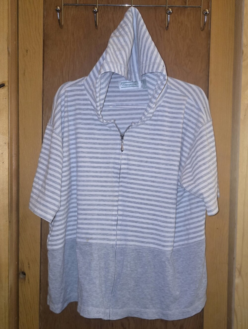 Shenanigans XL rayon blend striped zip up hoodie